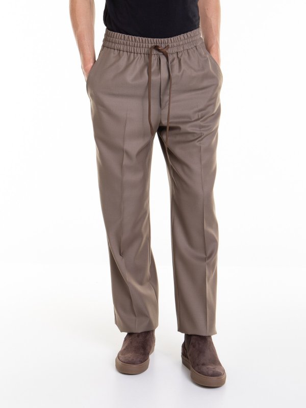 BRIONI: casual trousers online - Green wool pants