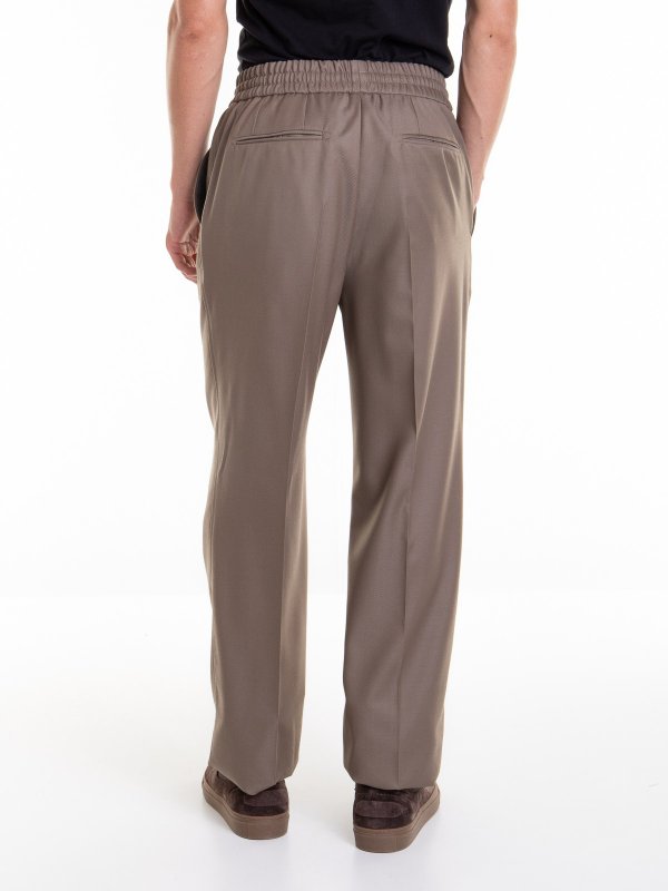 Green wool pants shop online: BRIONI