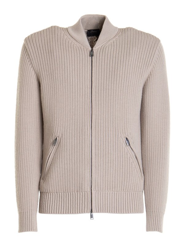 BRIONI: cardigans - Beige wool sweater