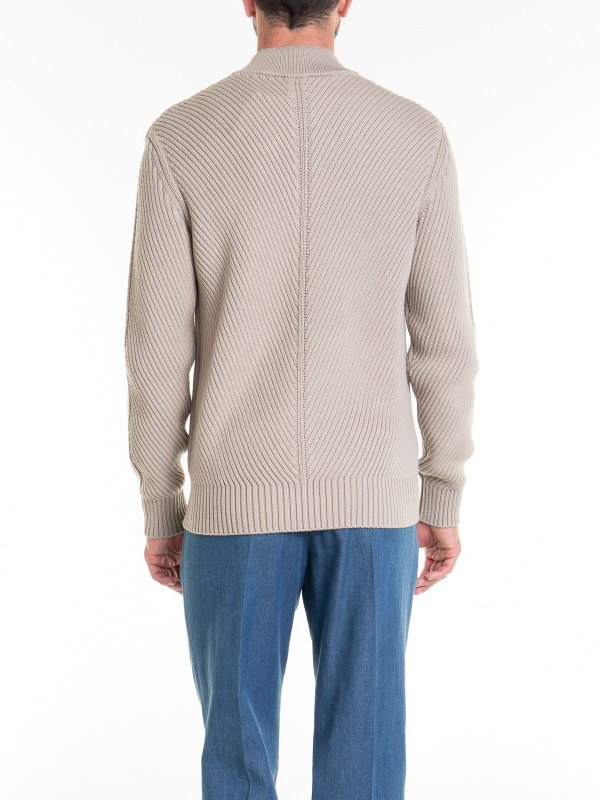 Beige wool sweater shop online: BRIONI