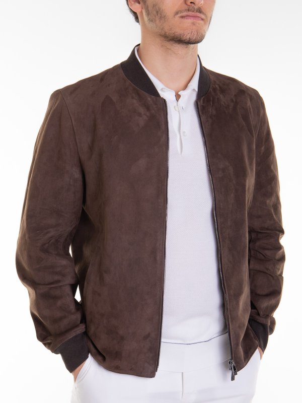 CORNELIANI buy online Brown leather jacket