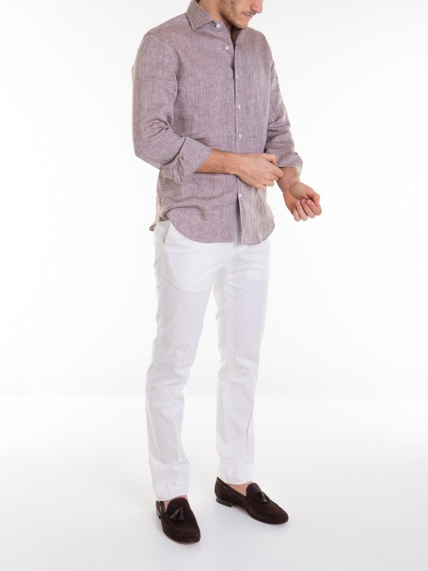 iKRIX CORNELIANI: camicie - Camicia di lino beige