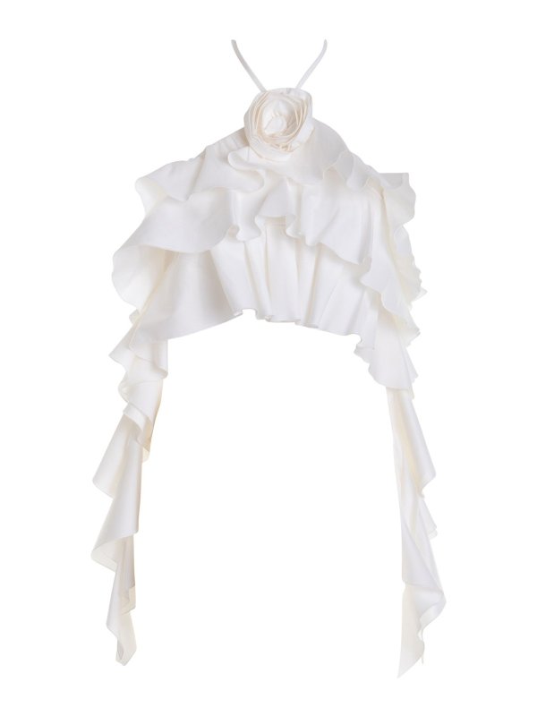 BLUMARINE: Tops y camisetas sin mangas - Top - Blanco