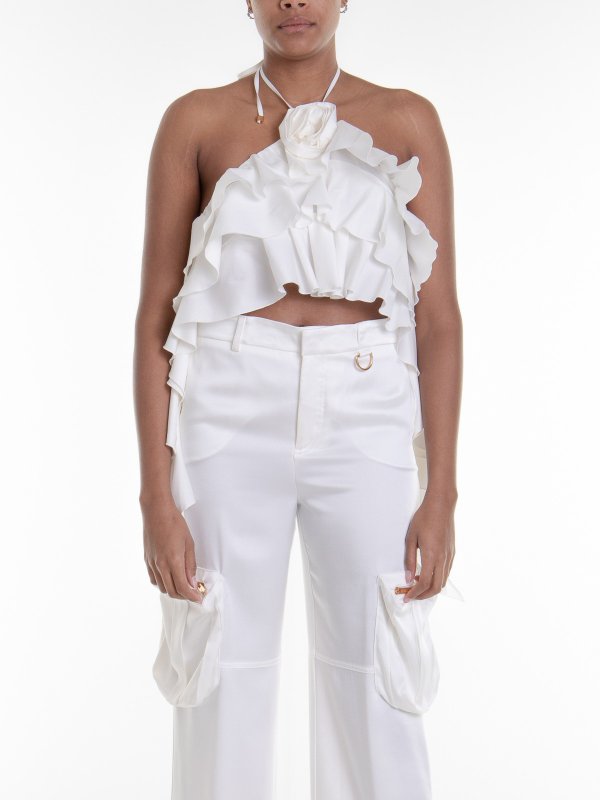 BLUMARINE: Tops y camisetas sin mangas online - Top - Blanco