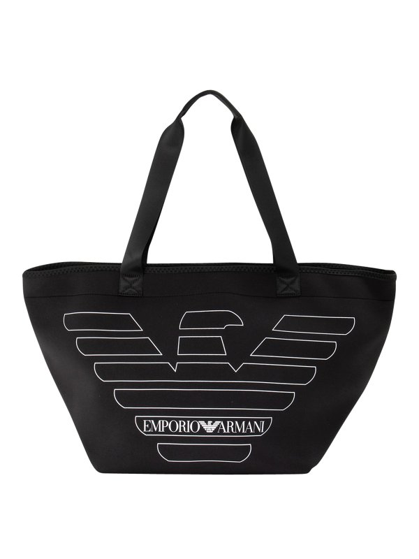 EMPORIO ARMANI: clutches - Black tech fabric clutch