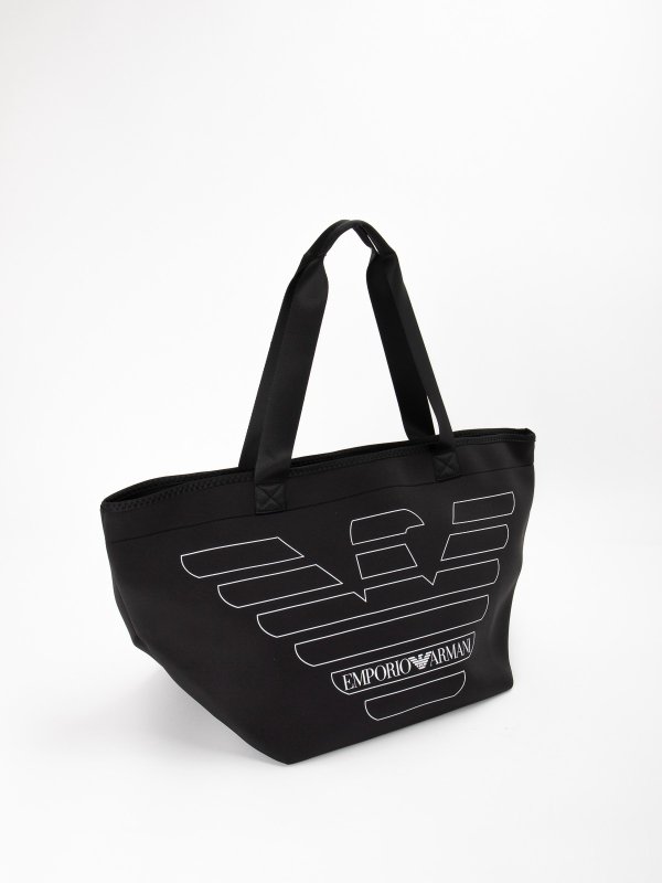 EMPORIO ARMANI: clutches online - Black tech fabric clutch