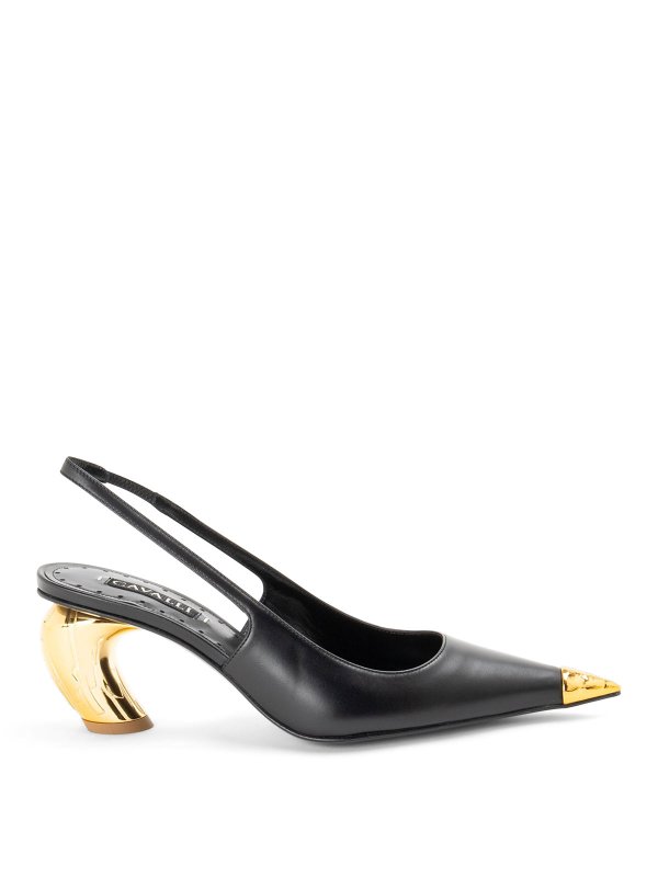 ROBERTO CAVALLI: court shoes - Black leather plateau
