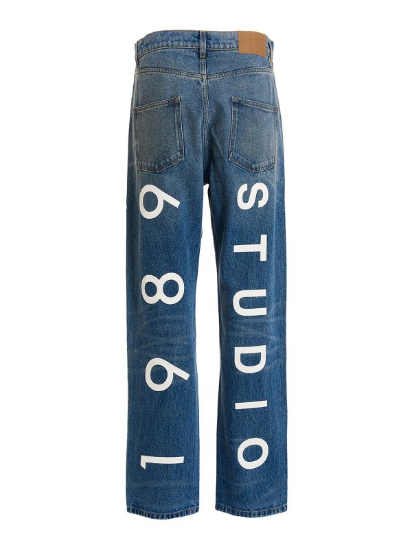 1989: straight leg jeans online - Graphic denim jeans with contrast print
