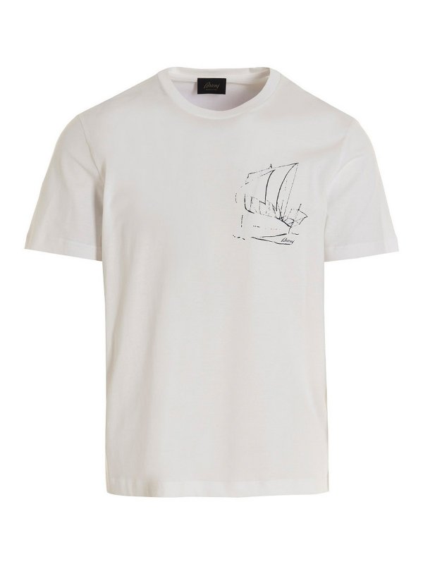 BRIONI: Camisetas - Camiseta - Blanco