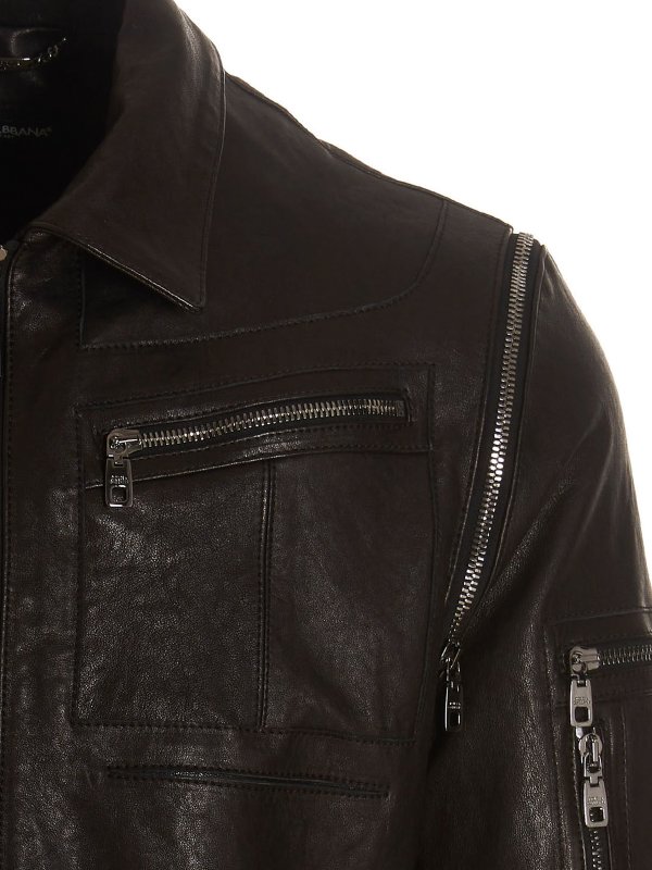 iKRIX DOLCE & GABBANA: レザージャケット - レザージャケット - 黒