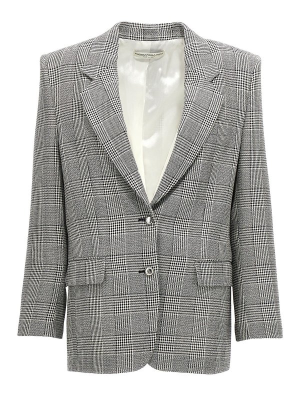 ALESSANDRA RICH: blazers - Single breast oversize wool blazer