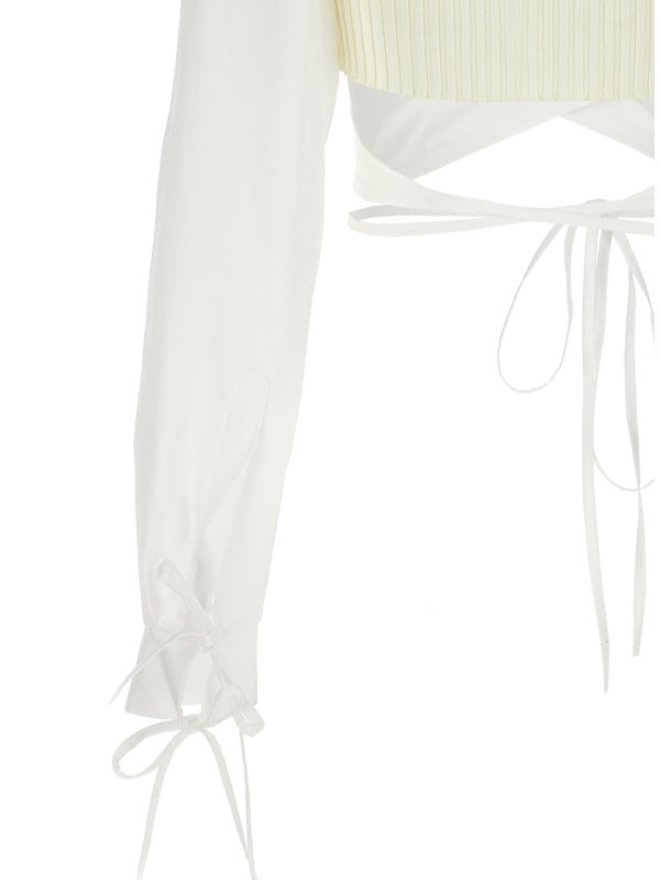 Criss cross cropped shirt shop online: ANDREĀDAMO