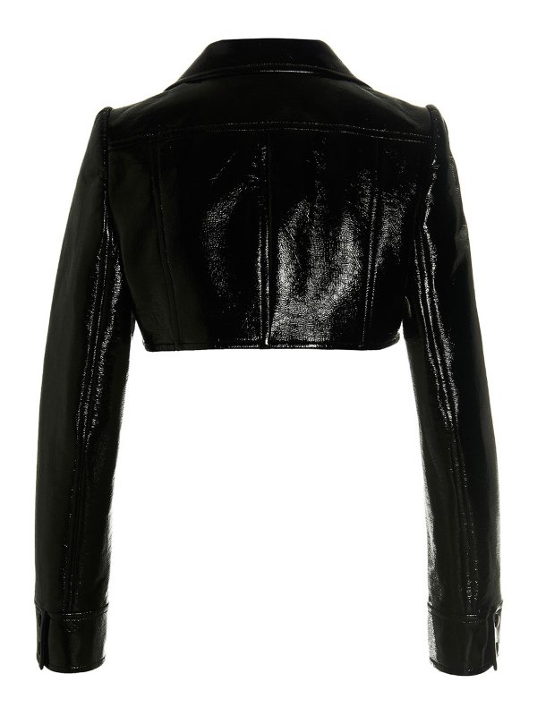 Courreges: leather jacket online - Vinyl cropped jacket