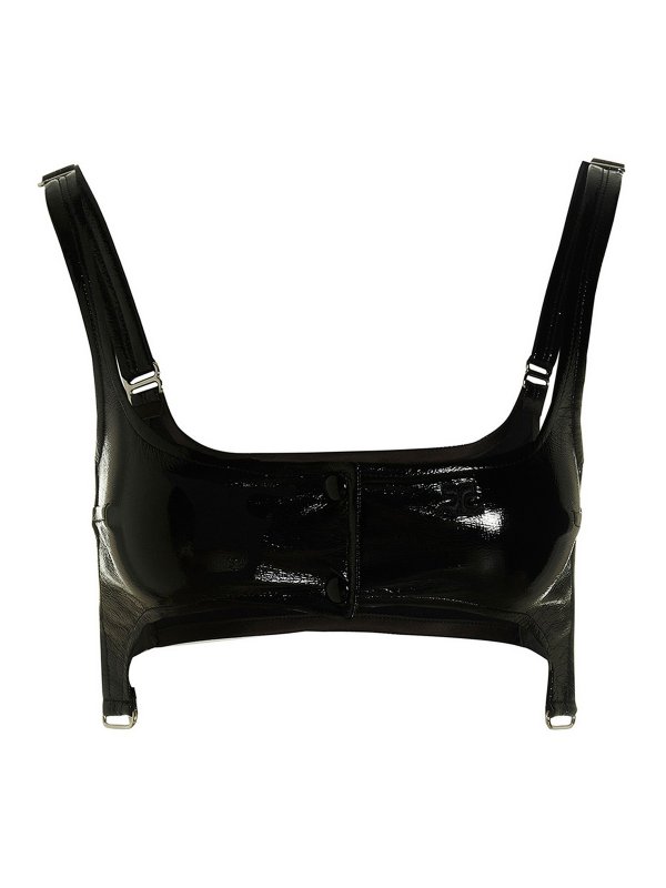 Courreges: Tops y camisetas sin mangas - Top - Negro