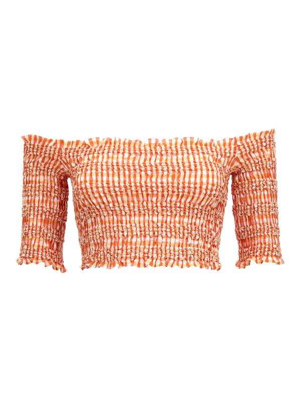 KENZO: Top e canotte - Top corto in punto smock