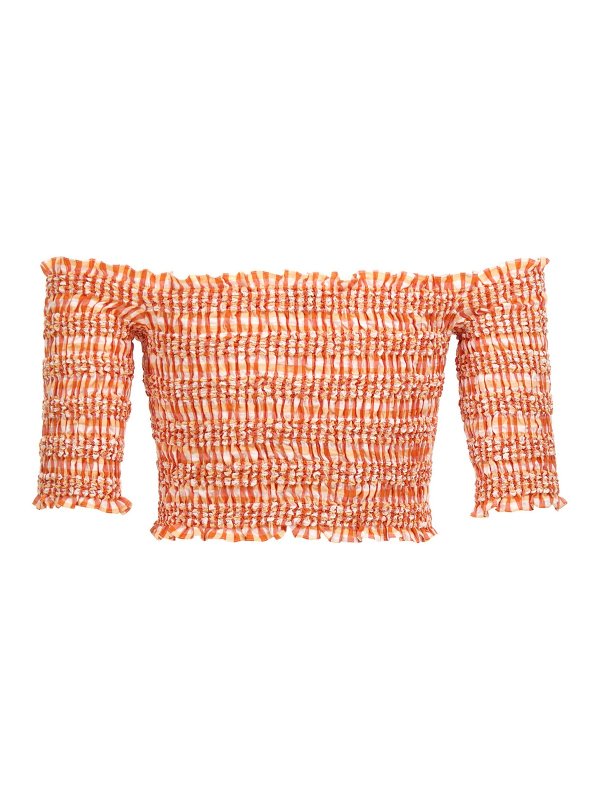 KENZO: Top e canotte online - Top corto in punto smock