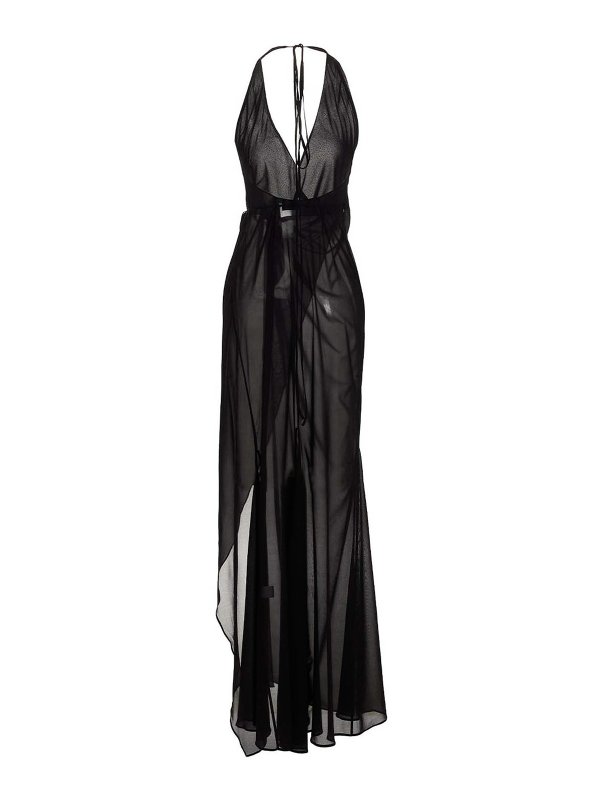 LOUISA BALLOU: evening dresses online - King tide silk wrap dress