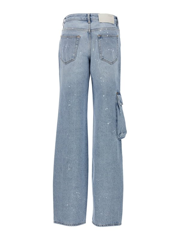 OFF-WHITE: straight leg jeans online - Toybox cargo-style denim jeans