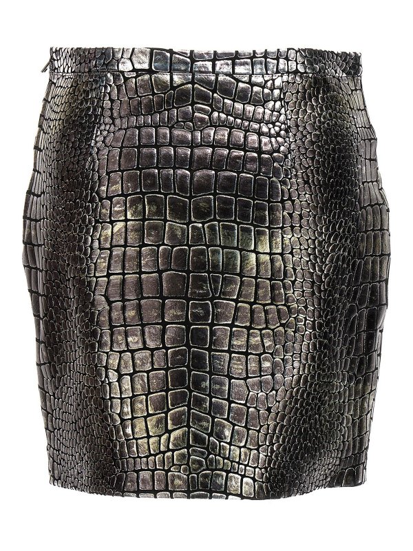 TOM FORD: mini skirts online - Laminated croc skirt