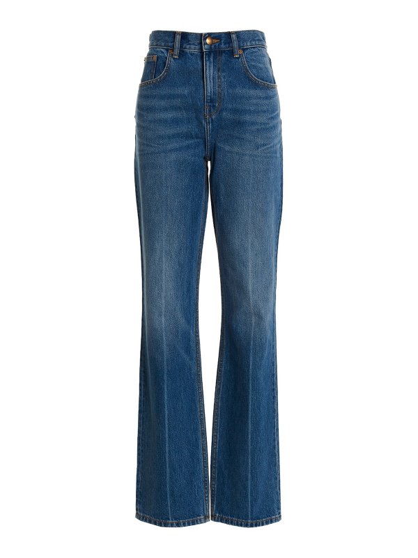 TORY BURCH: Jeans Rectos - Vaqueros Rectos - Lavado Oscuro