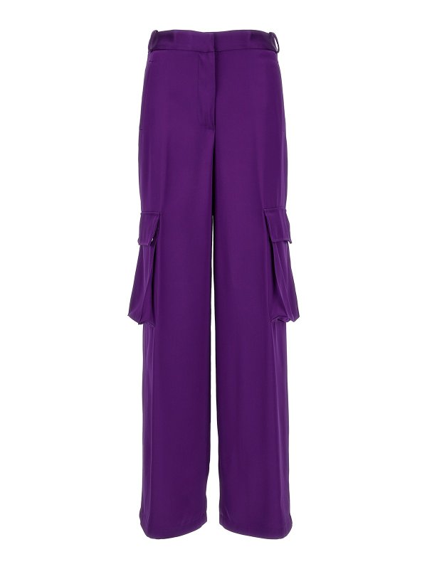 VERSACE: casual trousers - Satin cargo pants