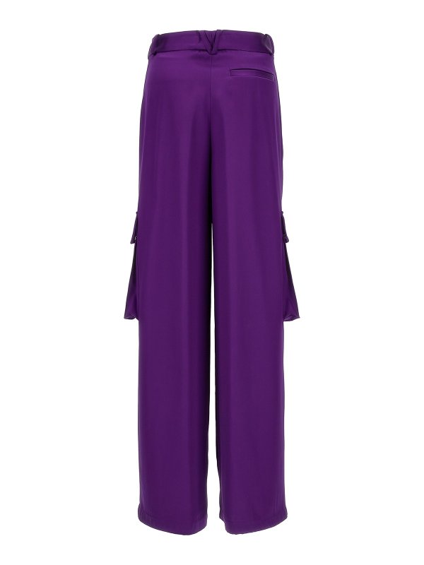 VERSACE: casual trousers online - Satin cargo pants