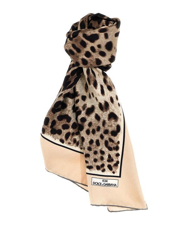 DOLCE & GABBANA: Stoles & Shawls - Leopard printed silk twill scarf