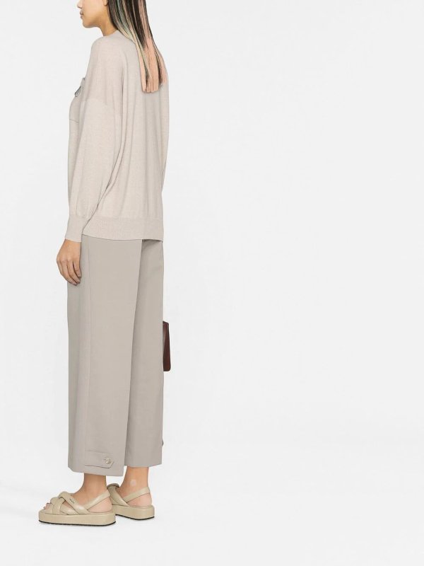 BRUNELLO CUCINELLI: Strickpullover mit Rundhalsausschnitt online - Rundhalspullover - Beige