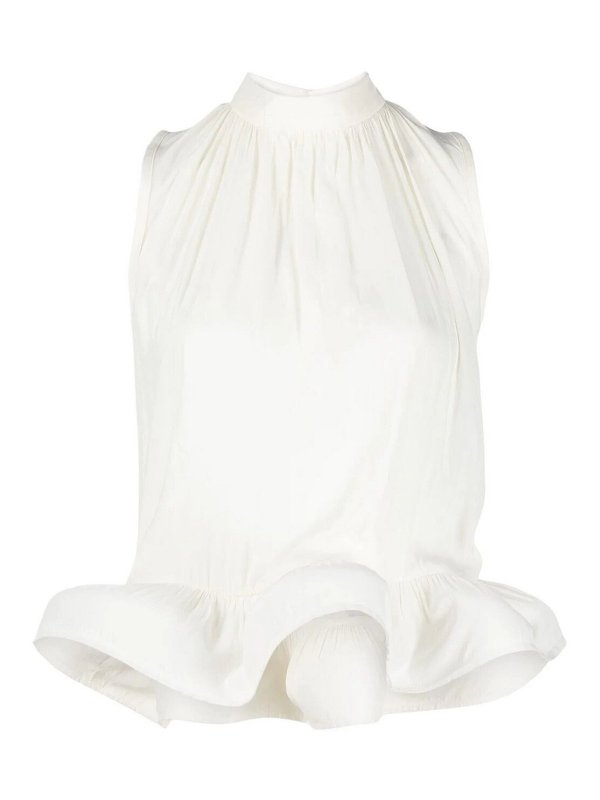 LANVIN: Tops y camisetas sin mangas - Top - Blanco