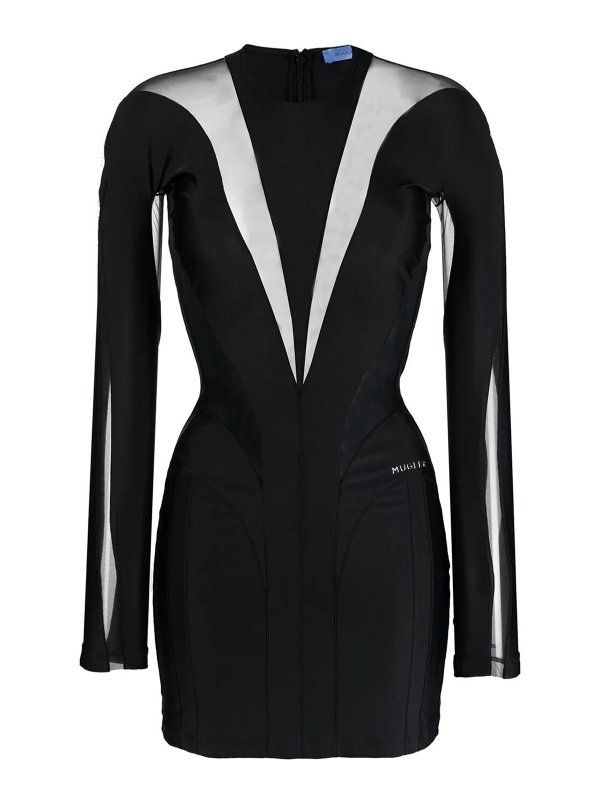 MUGLER: ショートドレス - ショートドレス - 黒