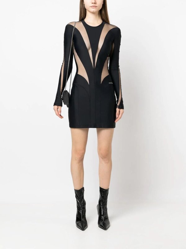 iKRIX MUGLER: ショートドレス - ショートドレス - 黒