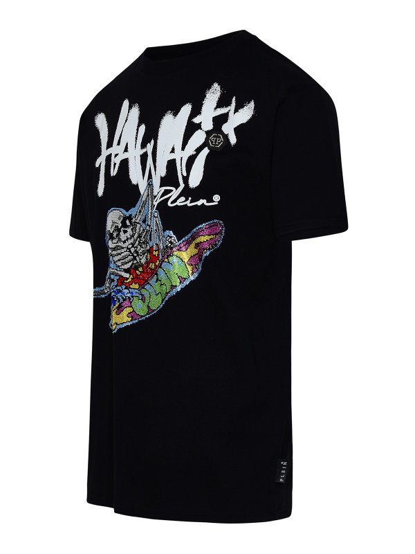 PHILIPP PLEIN: t-shirts online - Black cotton T-shirt