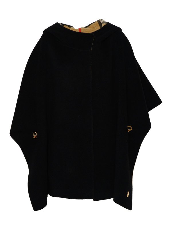 BURBERRY: ケープ＆ポンチョ - ケープ/ポンチョ - 黒