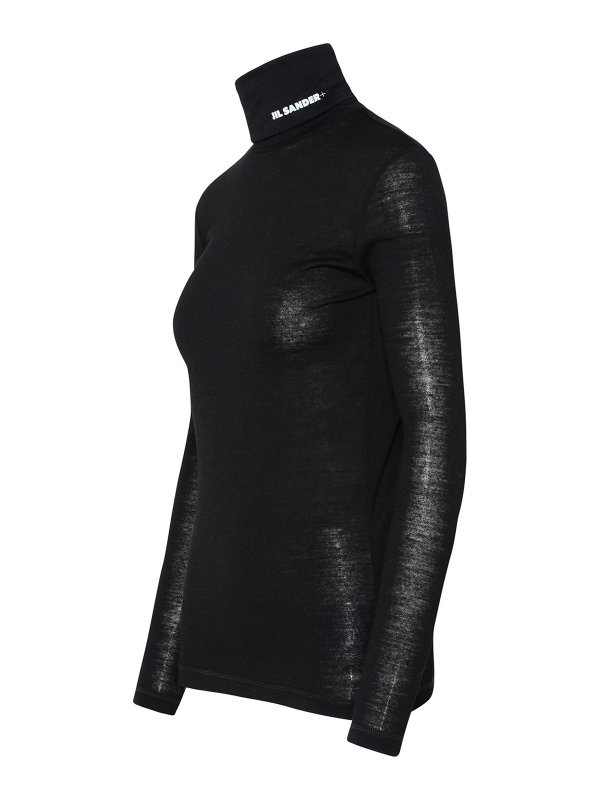 JIL SANDER: Sweatshirts & Sweaters online - Black wool blend sweater