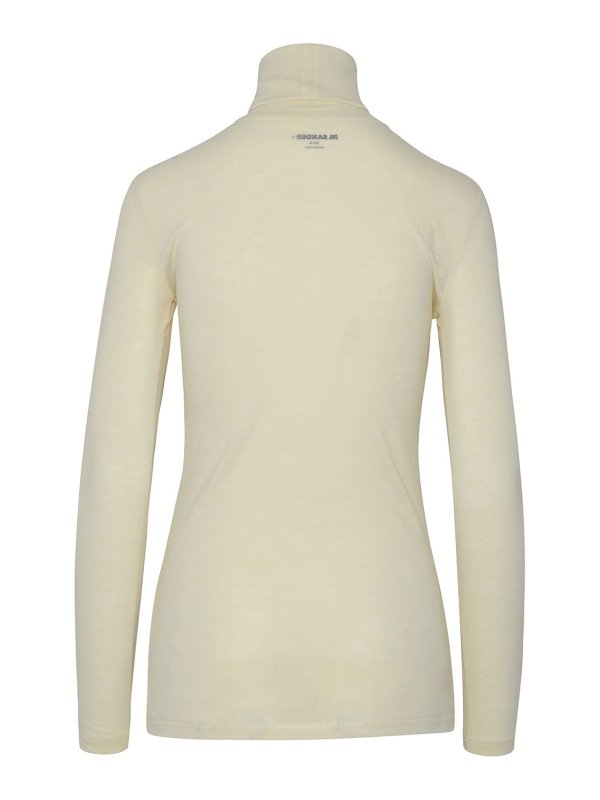 The Best Shops JIL SANDER: maglia a collo alto e polo - T-shirt in misto lana bianca