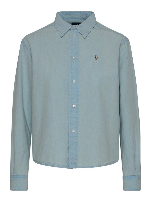 POLO RALPH LAUREN: shirts - Light blue cotton denim shirt