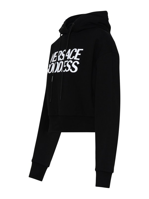VERSACE: Sweatshirts & Sweaters online - Black cotton sweatshirt