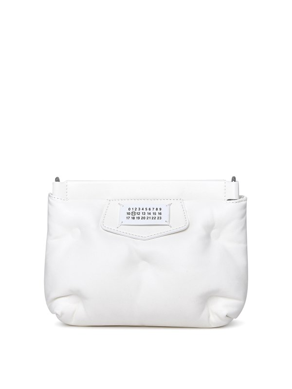 Maison Margiela: cross body bags - Glam slam bag in white leather