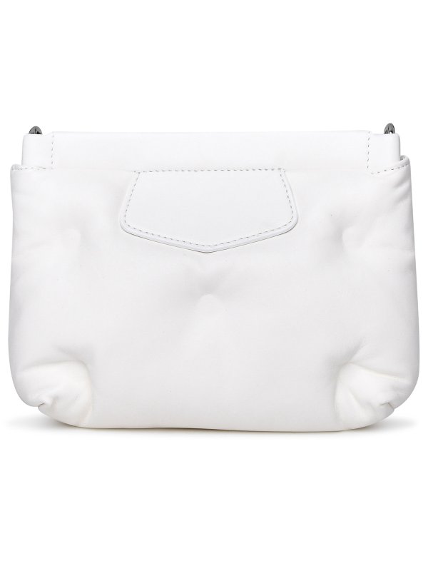 iKRIX Maison Margiela: cross body bags - Glam slam bag in white leather
