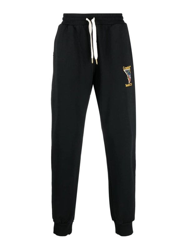 CASABLANCA: tracksuit bottoms - Tennis club icon embroidered track pants