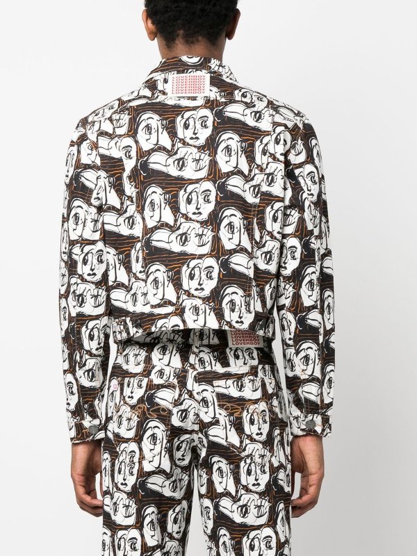 Art face-print denim jacket shop online: CHARLES JEFFREY LOVERBOY