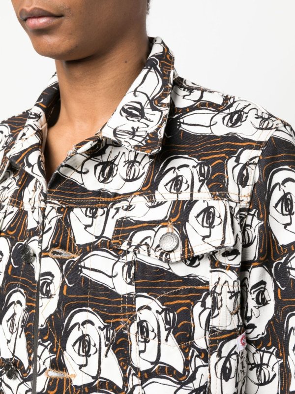 CHARLES JEFFREY LOVERBOY buy online Art face-print denim jacket