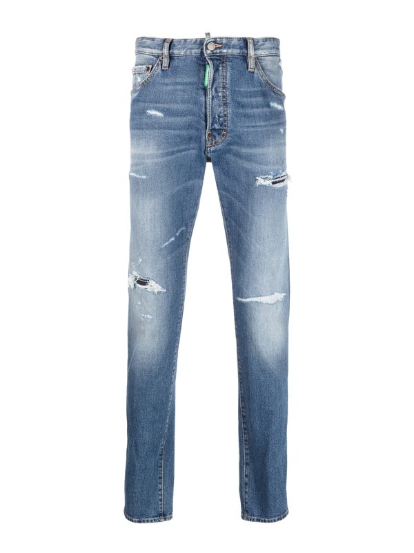 DSQUARED2: スキニージーンズ - スキニージーンズ - ライトウォッシュ