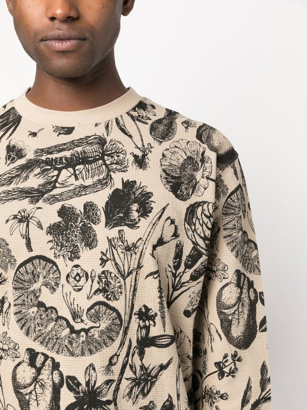 PLEASURES buy online Graphic-print waffle-knit jumper