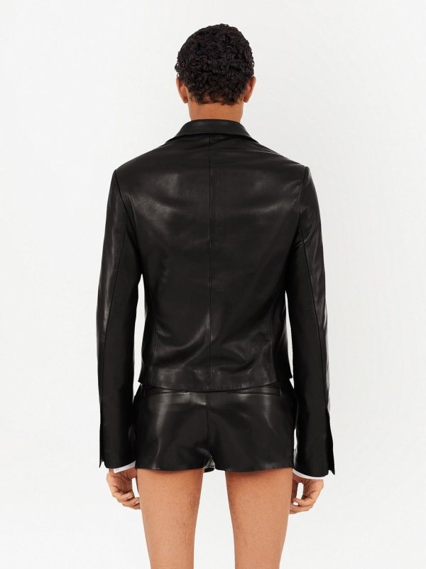 iKRIX SALVATORE FERRAGAMO: leather jacket - Slim-cut single-breasted leather blazer