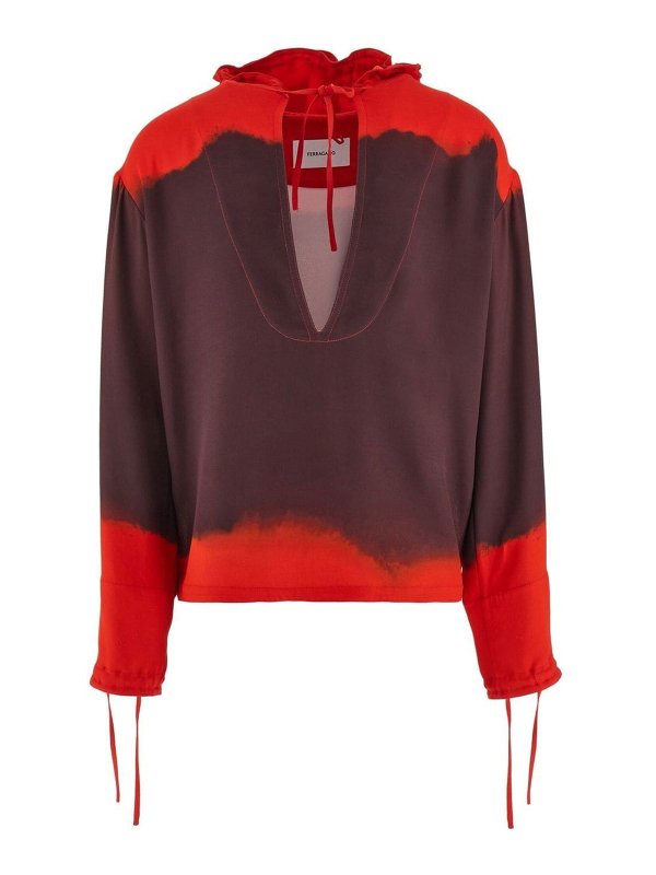 SALVATORE FERRAGAMO: Sudaderas y suéteres - Sudadera - Rojo