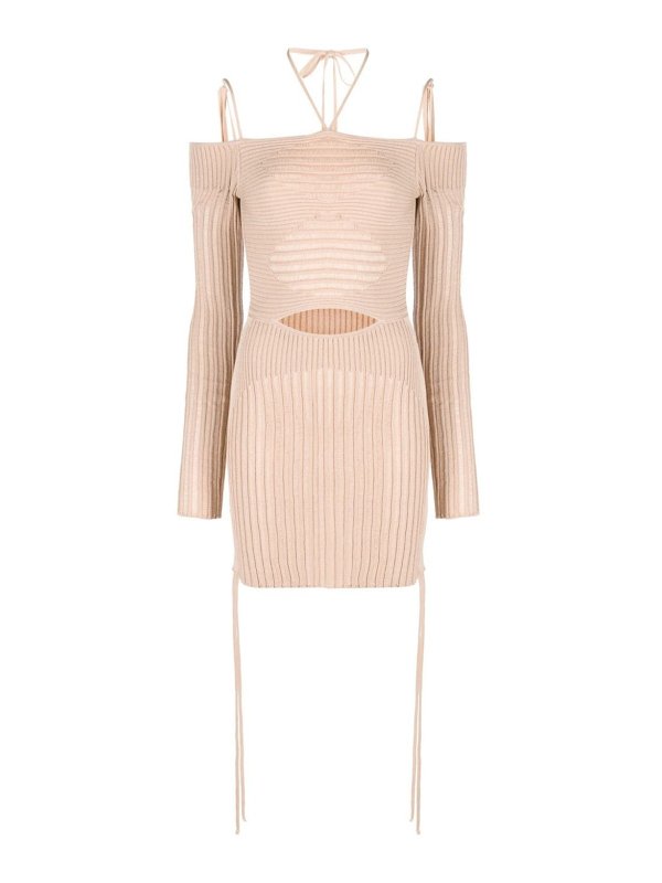 ANDREĀDAMO: ショートドレス - ショートドレス - ベージュ