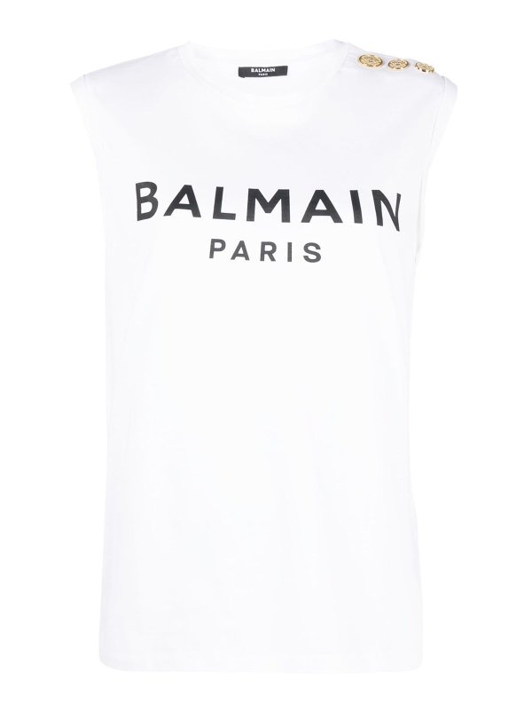 Balmain: Tops und Tank Tops - Top - Weiß