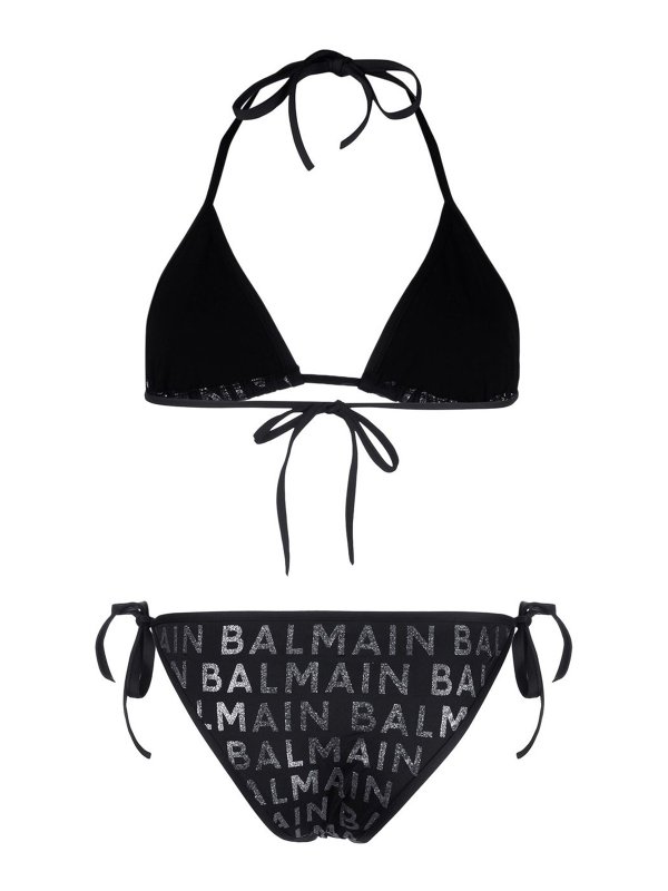 Bikini a triangolo con logo shop online: Balmain