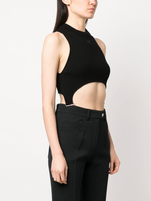 トップ/タンクトップ - 黒 shop online: Courreges